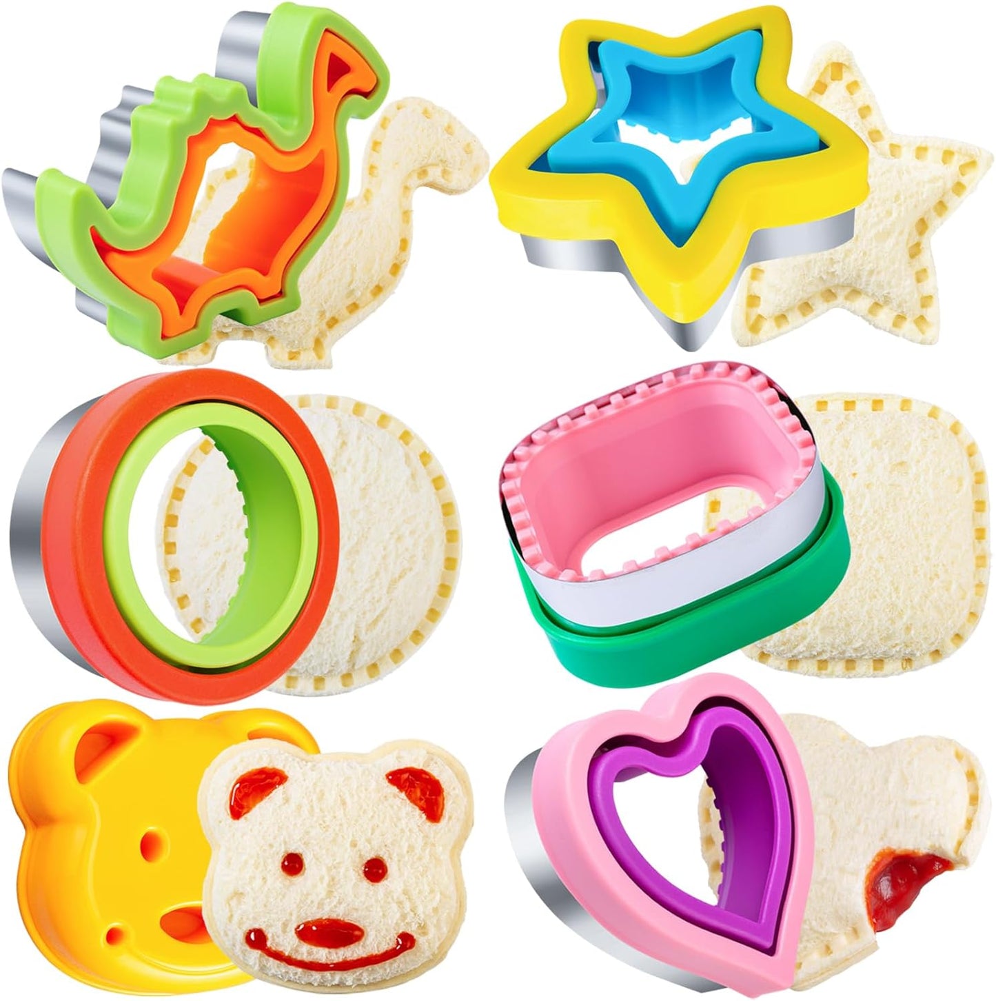 Nifogo Large Sandwich Cutter Set for Fun Lunches!