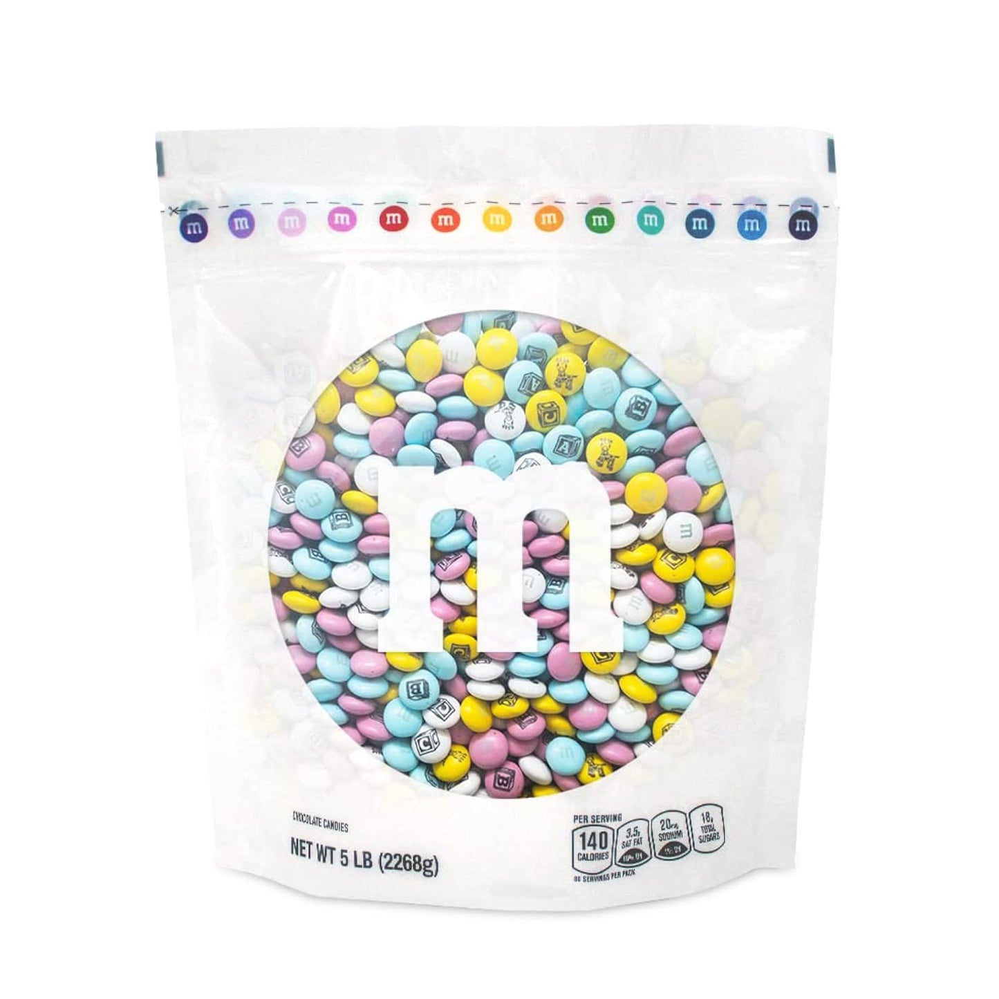 M&M'S New Baby Milk Chocolate Candy 5lb Bag for Celebrations