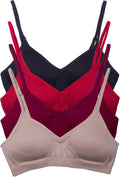 4-Pack Womens Seamless Demi Padded Bralettes - Wireless Comfort