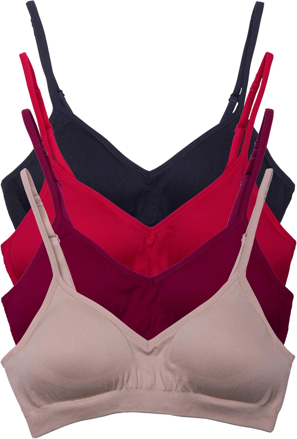 Kalon Womens Demi Padded Bralette 4 Pack for All Day Comfort