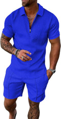 mens short sets outfits 2 piece summer tracksuit - casual sport suit