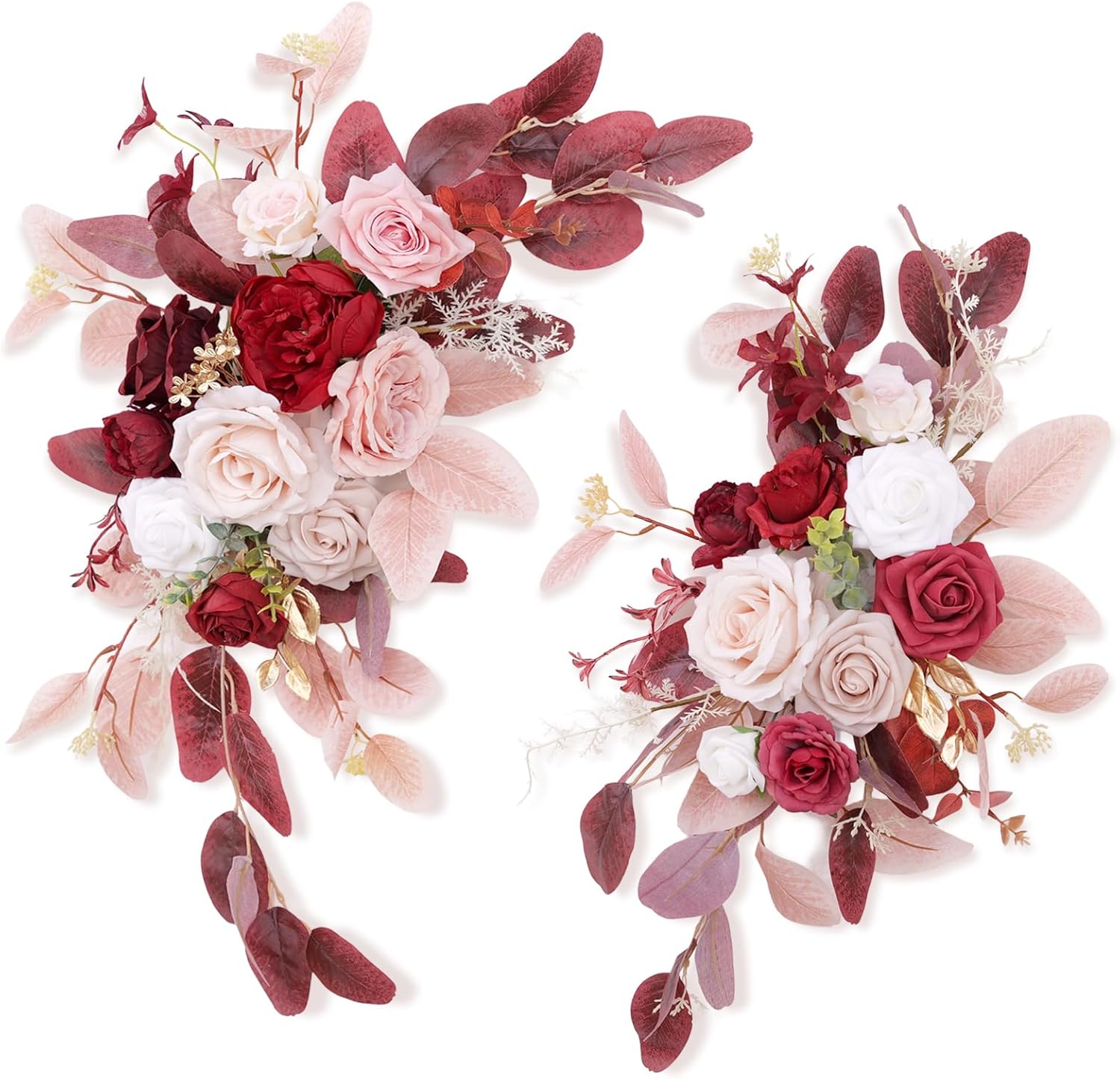 Pack of 2 Wedding Arch Decorations with Beautiful Floral Swag