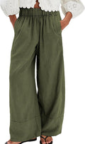 Linen Pants for Women Cotton Baggy Boho Palazzo Wide Leg - Comfortable
