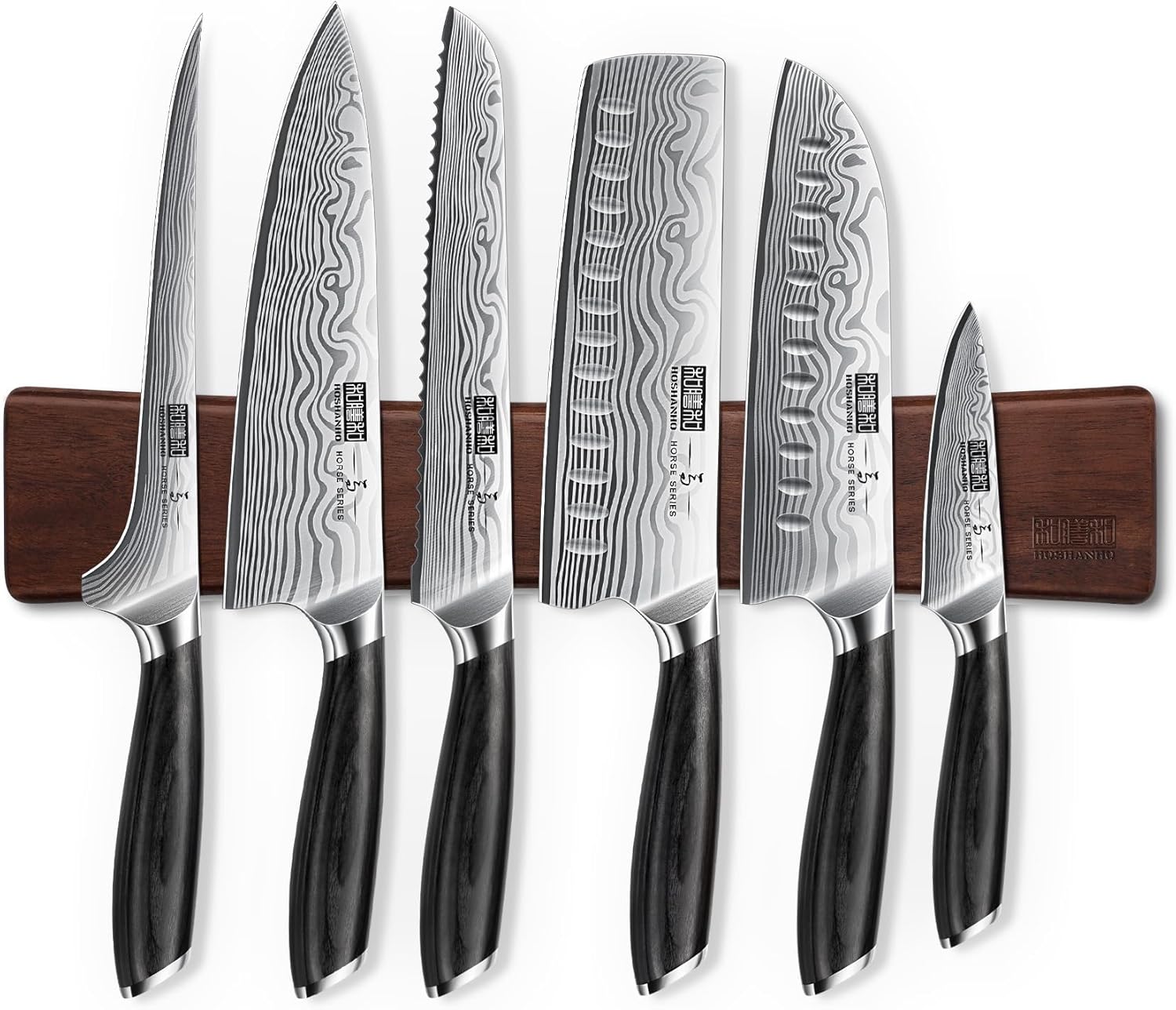 7 Pieces Knife Set with Magnetic Holder for Professional Chefs