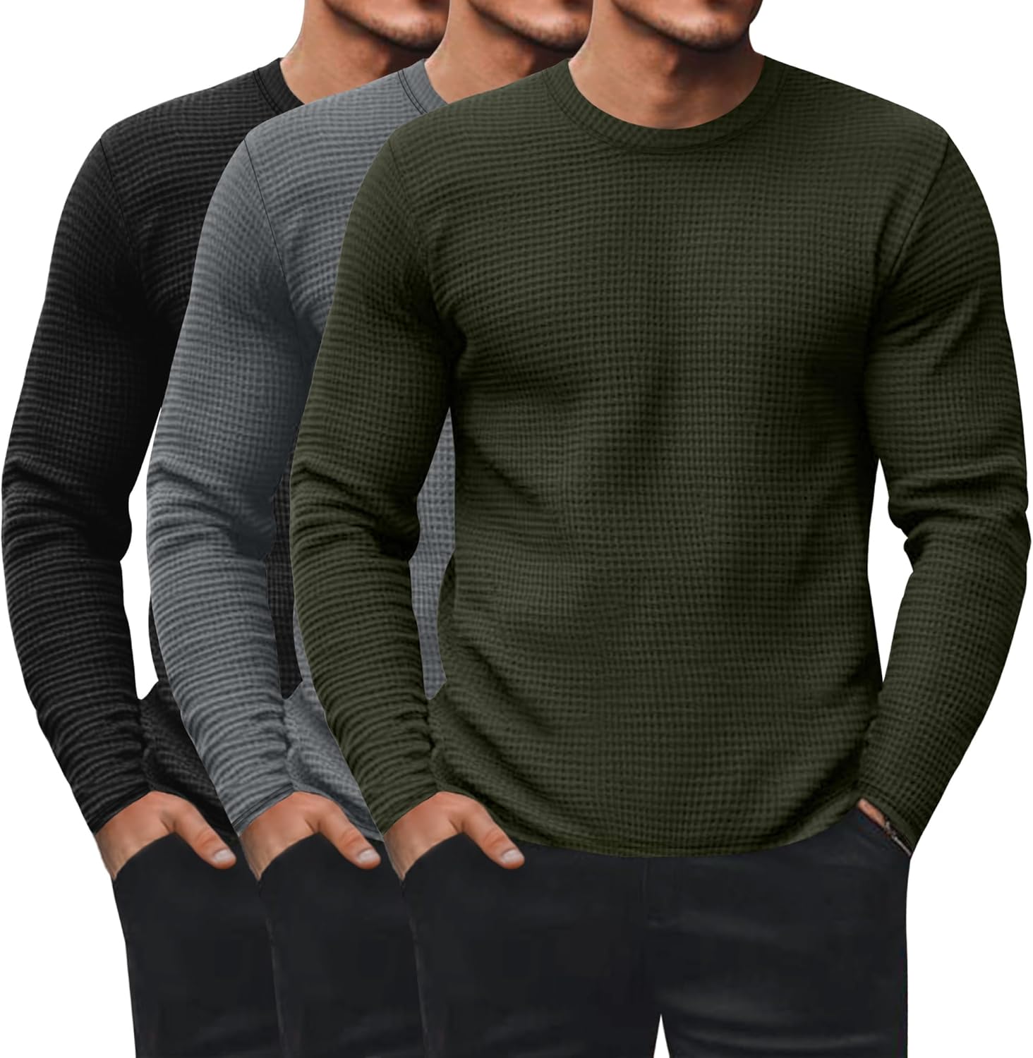 Men's Waffle Long Sleeve Shirts for Comfort and Style