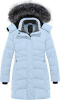 Girls' Winter Coats Long Puffer Jacket with Hood - Warm Waterproof Fit