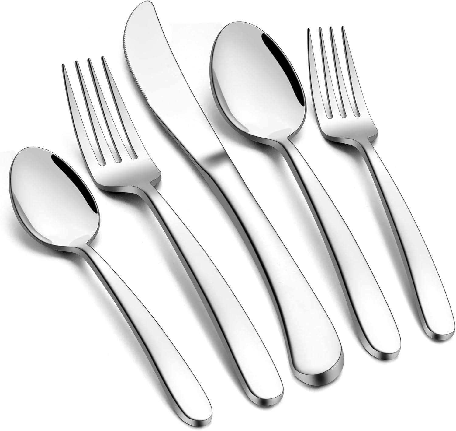 E-far Heavy Duty Silverware Set for 12, 60-Piece Flatware