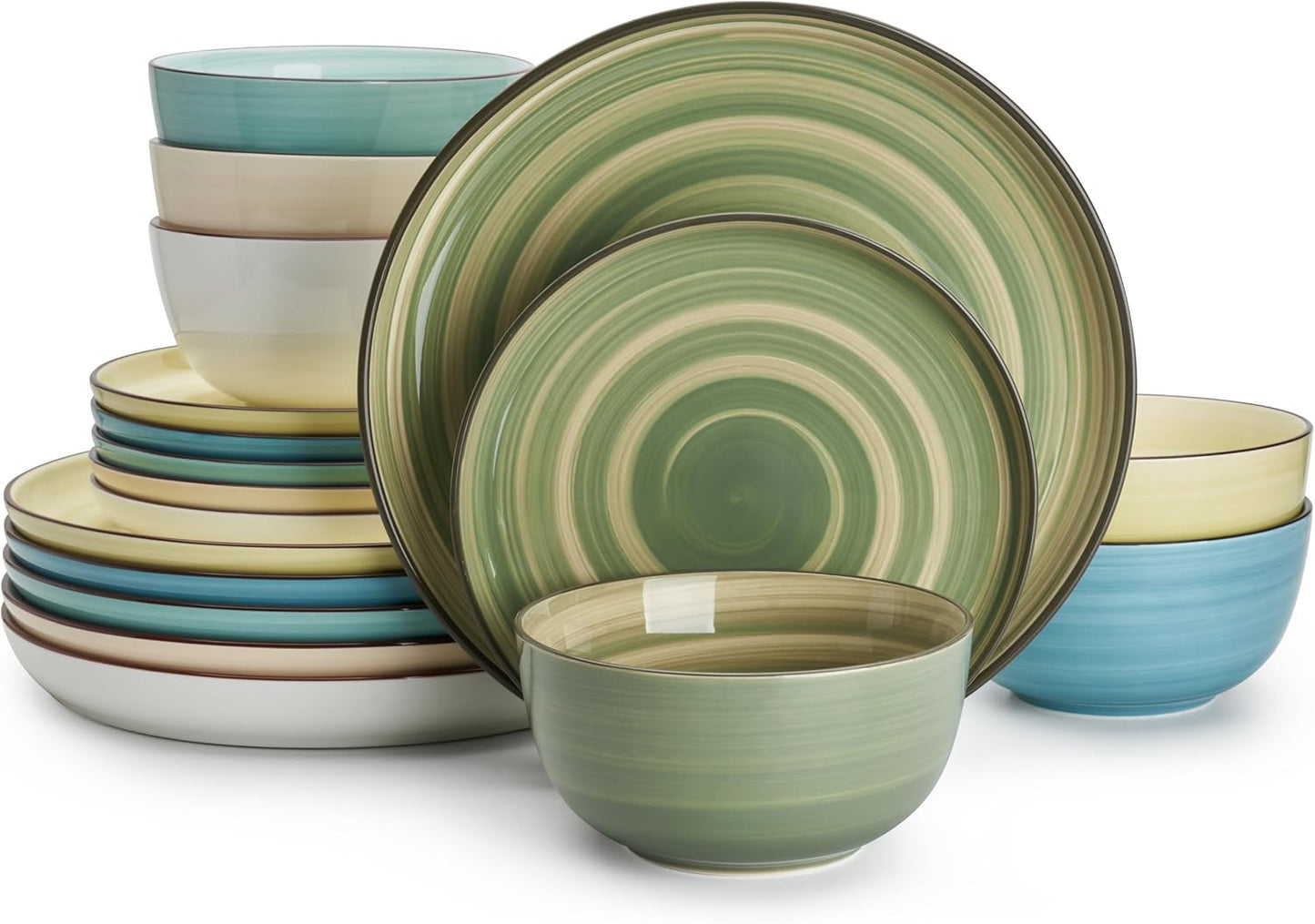 Sweese 18 Piece Dinnerware Set for 6 - Stylish and Durable
