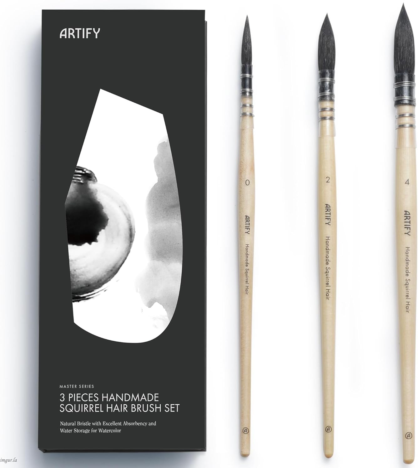 ARTIFY Professional Natural Squirrel Hair Quill Round Brush Set
