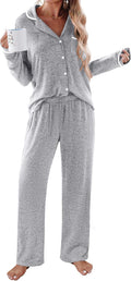 Ekouaer Women's Long Sleeve Pajama Set - Soft 2-Piece Lounge
