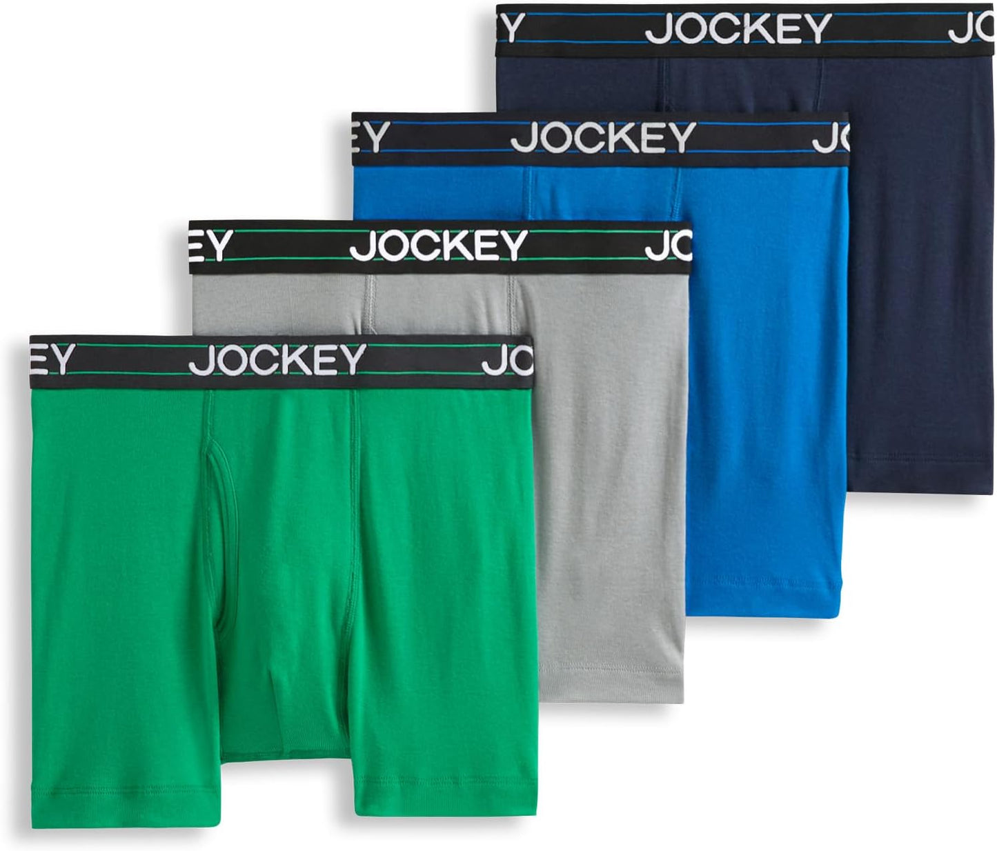 Jockey Men's Lightweight Cotton Blend 5in Boxer Briefs - 4 Pack