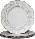 Spsyrine 13 Embossed Plastic Charger Plates - Set of 6