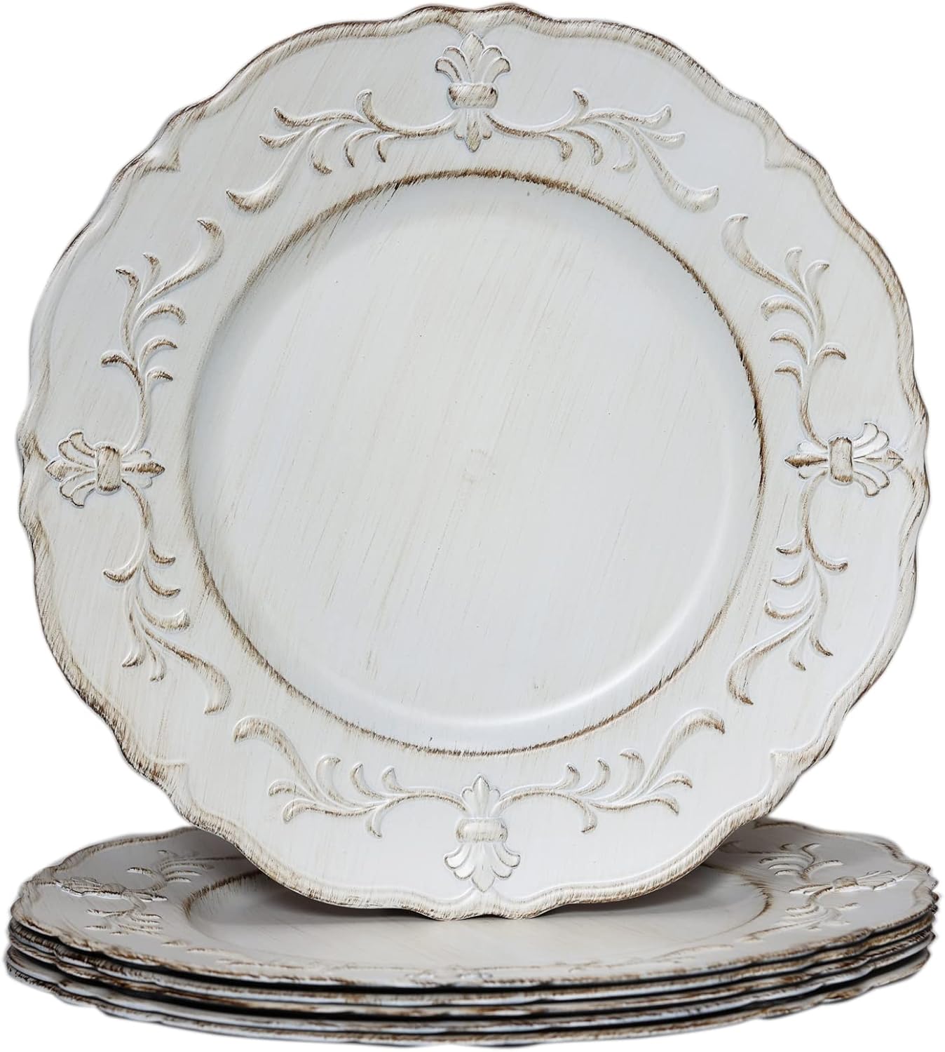 Spsyrine 13 Embossed Plastic Charger Plates - Set of 6