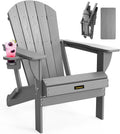 Plastic HDPE Adirondack Chair Folding with Cup Holder - Weather