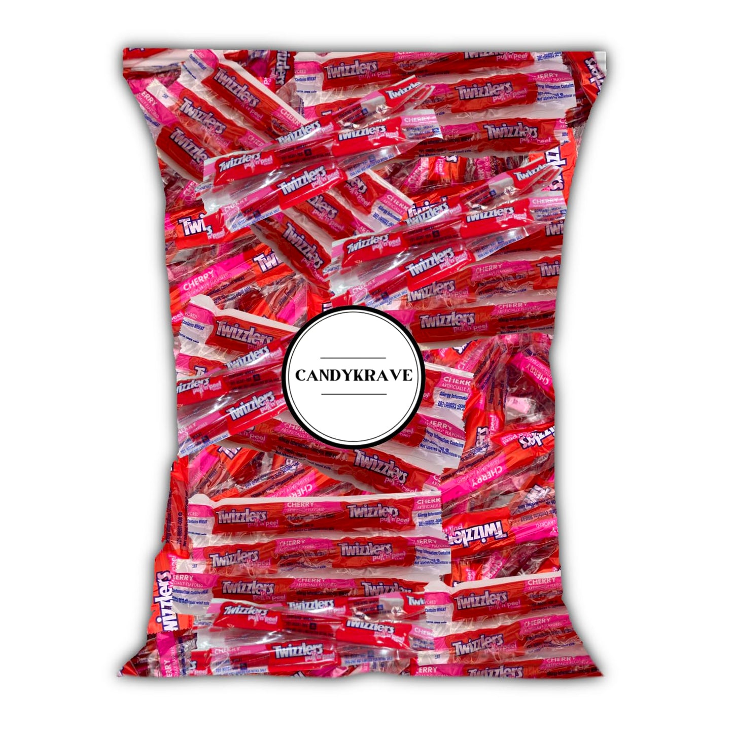 Twizlers Pull N Peel Cherry Flavor Candy - 3lb Bulk Treats