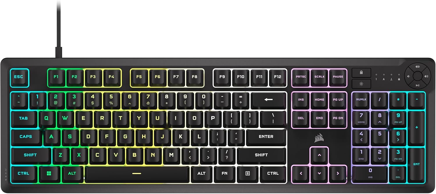 Corsair K55 CORE RGB Gaming Keyboard: Quiet, Responsive, Spill-Resistant