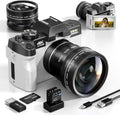 Digital Cameras for Photography White - Ture 4K Vlogging Camera