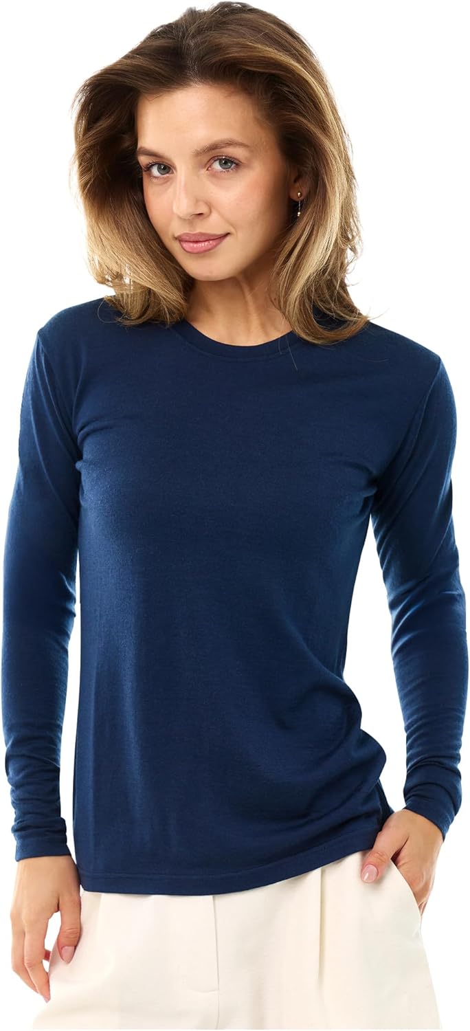 Merino Wool Base Layer Women - Thermal Long Sleeve T-Shirt