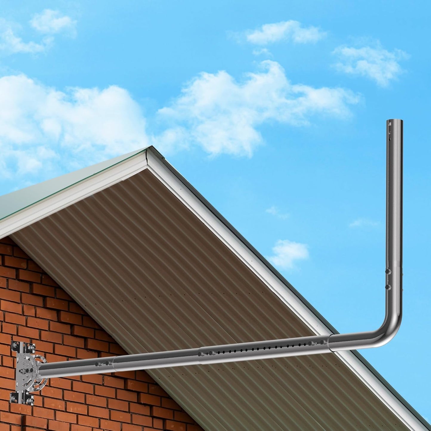 Antenna Mount for Long Wall - Adjustable Eave Mast Pole Kit