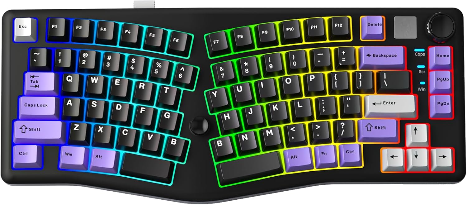 LEOBOG A75 Ergonomic Gaming Keyboard with RGB Backlit Knob