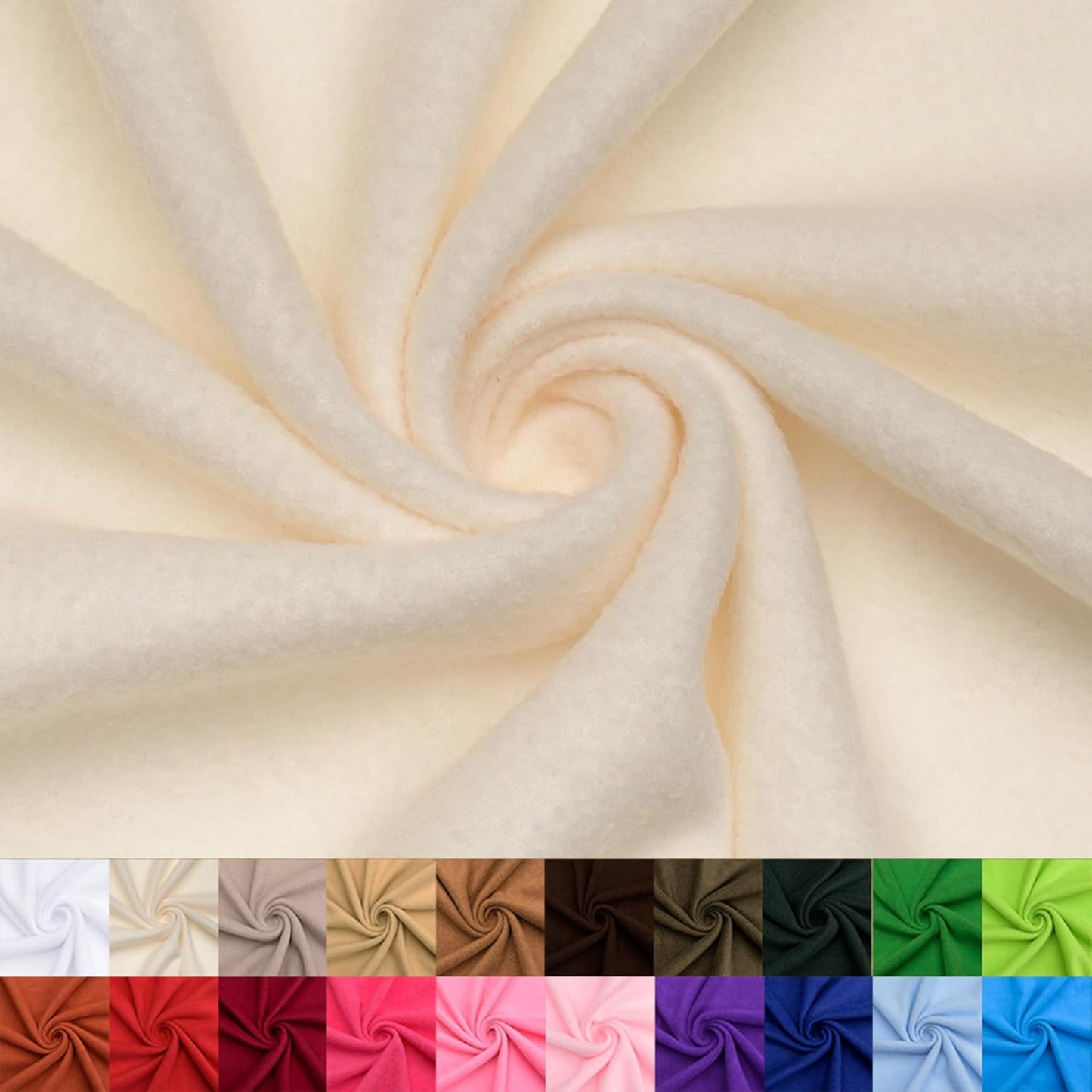 Ivory Solid Fleece Fabric Bolt - 3 Yards of Soft Comfort