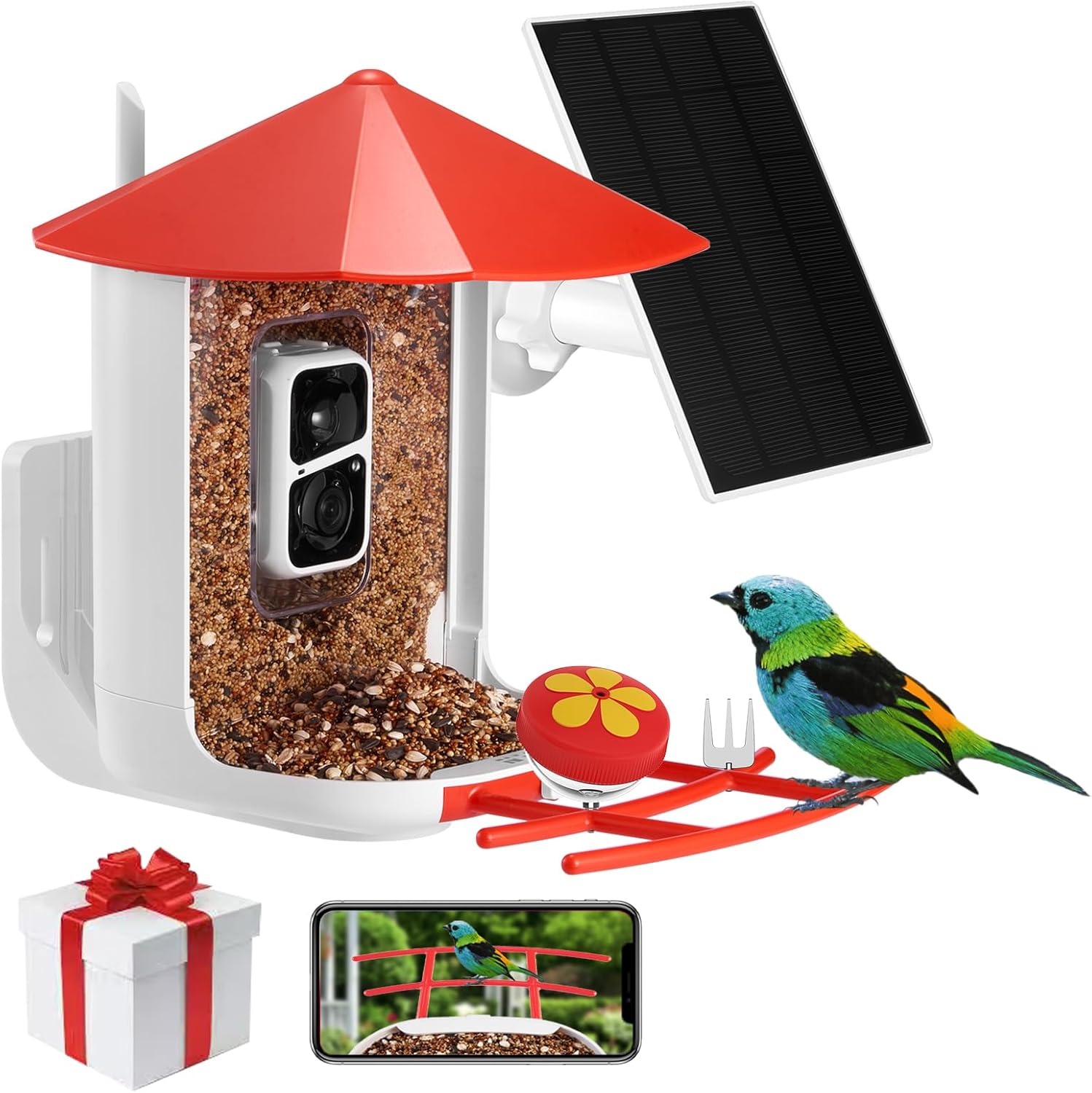 2K HD Bird Feeder Camera with AI Bird ID