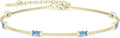 Birthstone Bracelets for Women Sterling Silver Link Bracelet - Elegant