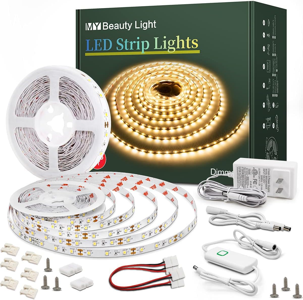 Led Strip Lights 65.6ft Warm White Dimmable for Indoor Decor