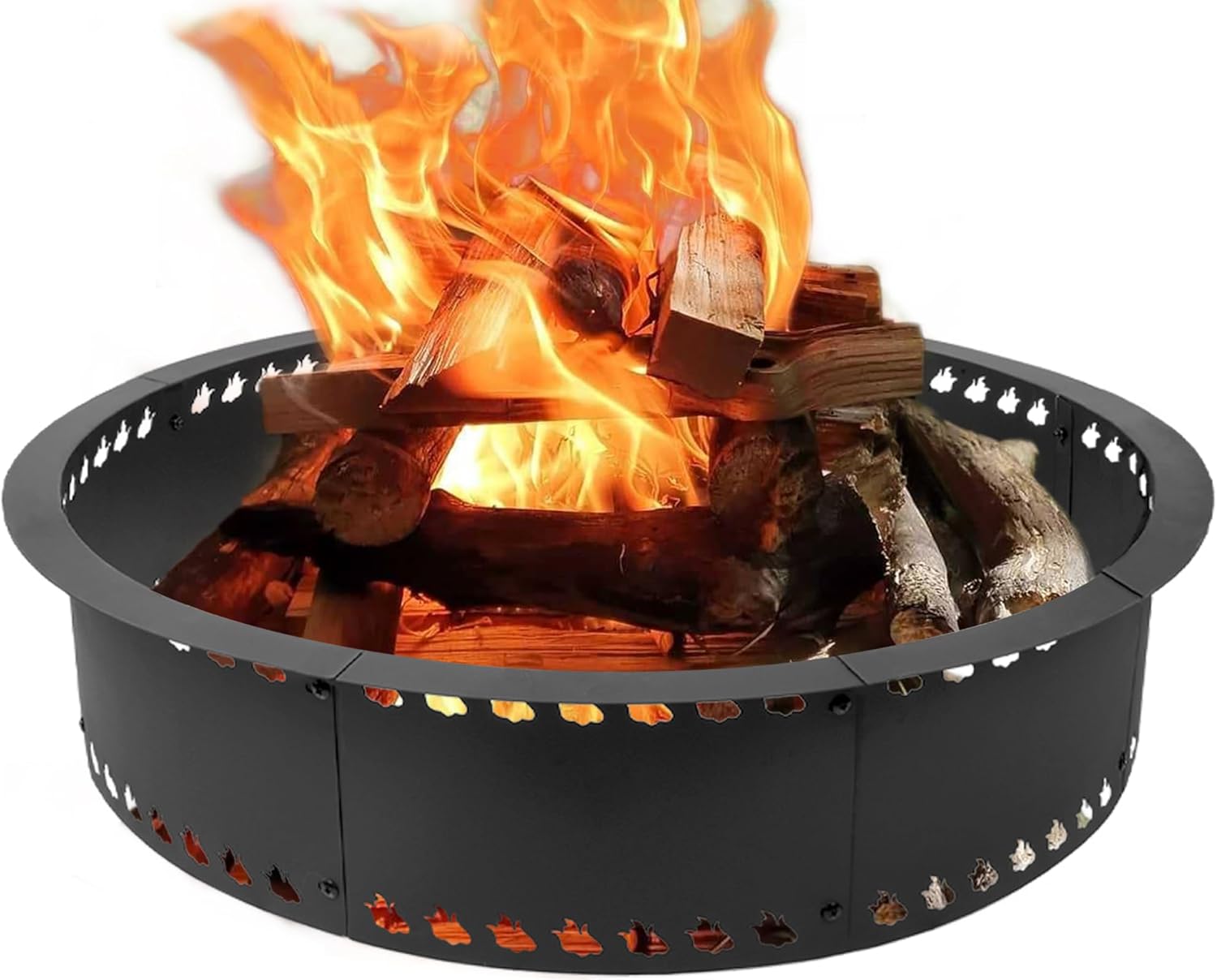 31inch Fire Pit Ring for Outdoor Use, Smokeless Firepit Insert
