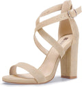 Women's Chunky High Heel Strappy Sandal - Dressy 4in Block Heel our