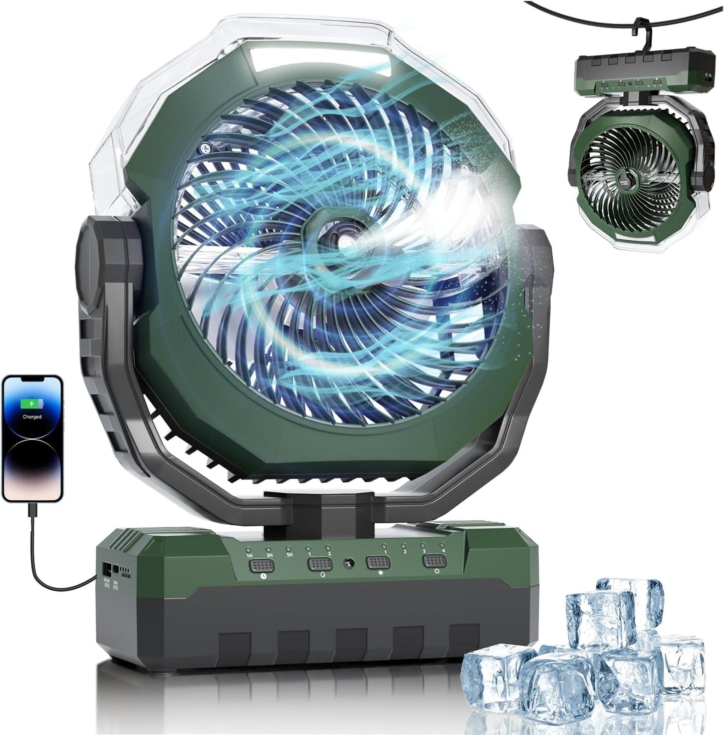 Portable Misting Fan with 24000mAh Battery for Summer Relief