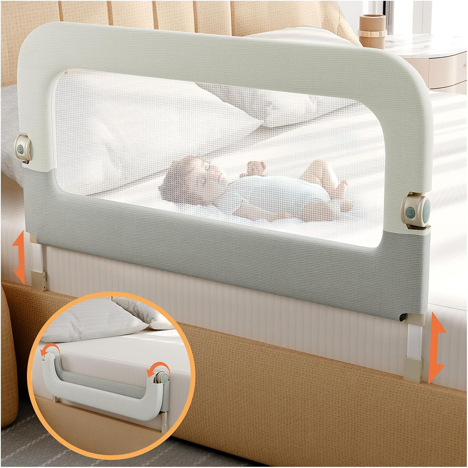 Toddler Bed Guard Rail - Adjustable Safety Side Rails for Beds