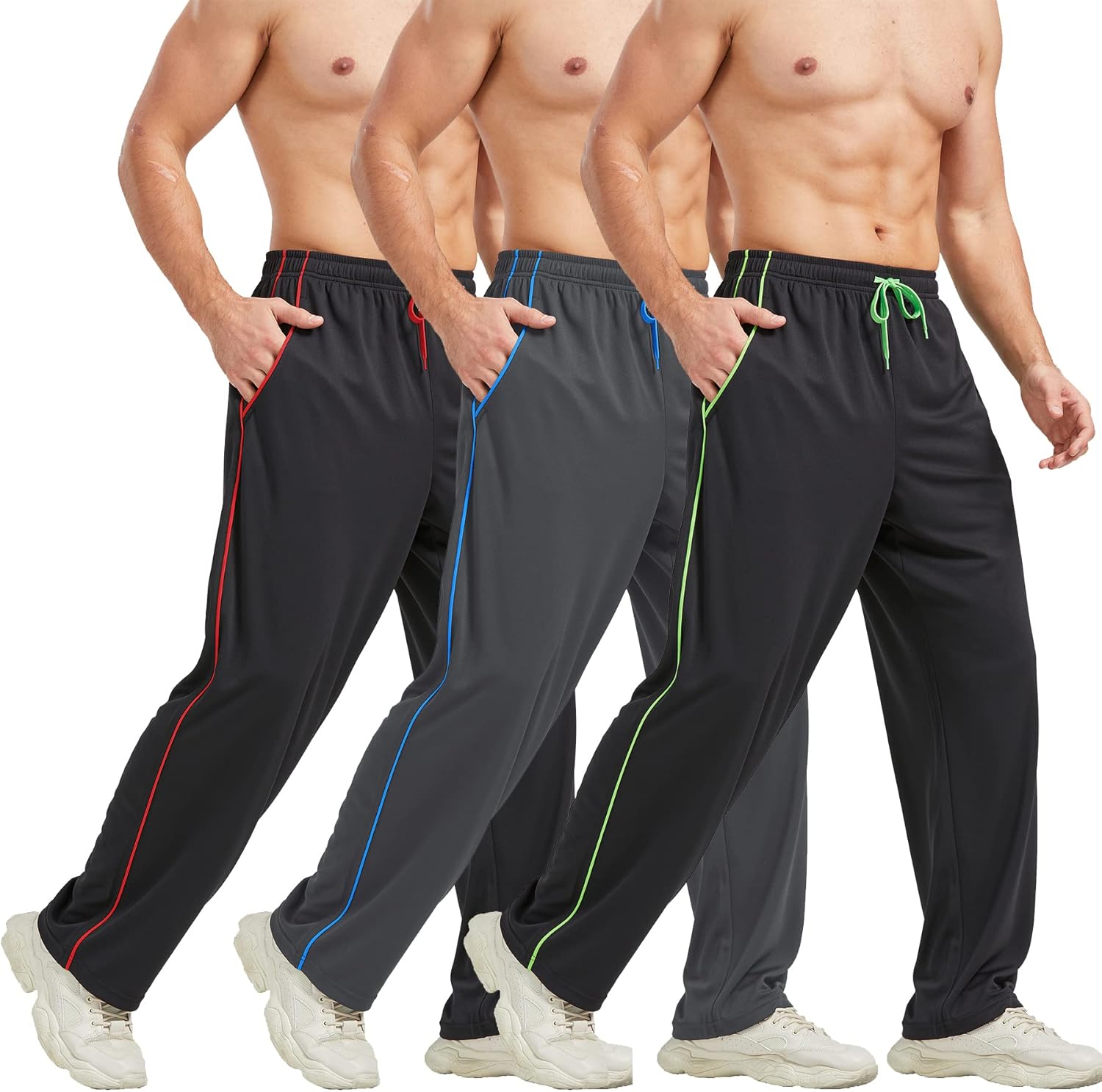 Men's Athletic Pants with Pockets for Workout and Running