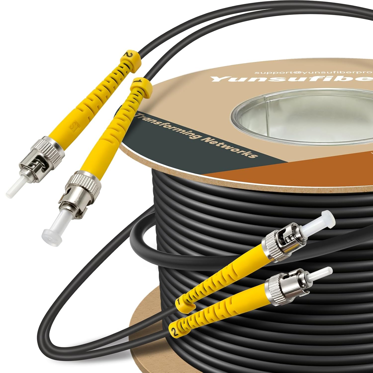 250ft Armored ST to ST Single Mode Fiber Cable for High Speed