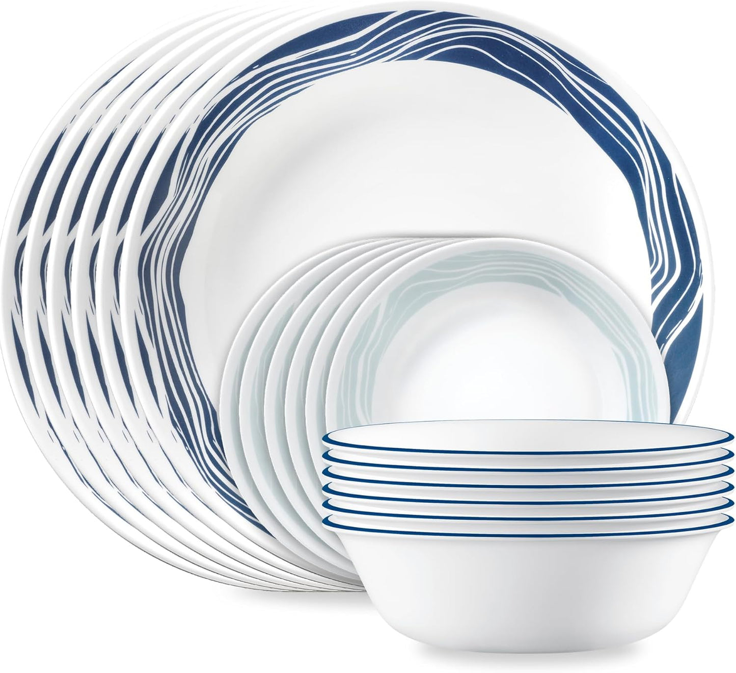 Corelle Vitrelle 18 Piece Dinnerware Set for 6, Acadia Style