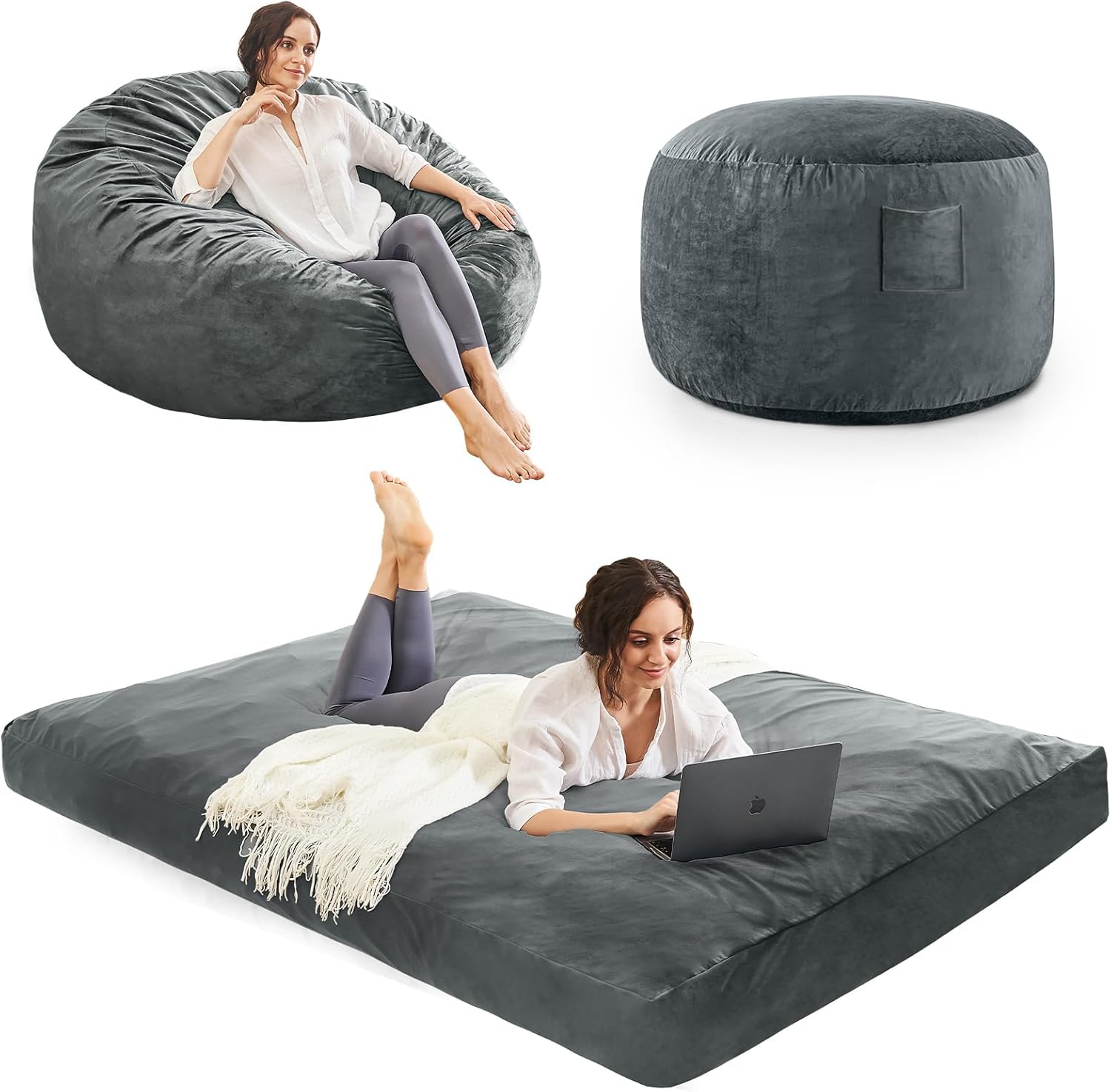 Bean Bag Chairs for Teens - Convertible Bed for Relaxation