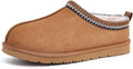 Mens Slippers Genuine Suede Fuzzy Slippers - Cozy Memory Foam Clogs