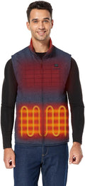 ORORO Upgraded Men's 4-Zone Heated Fleece Vest with Heated Collar