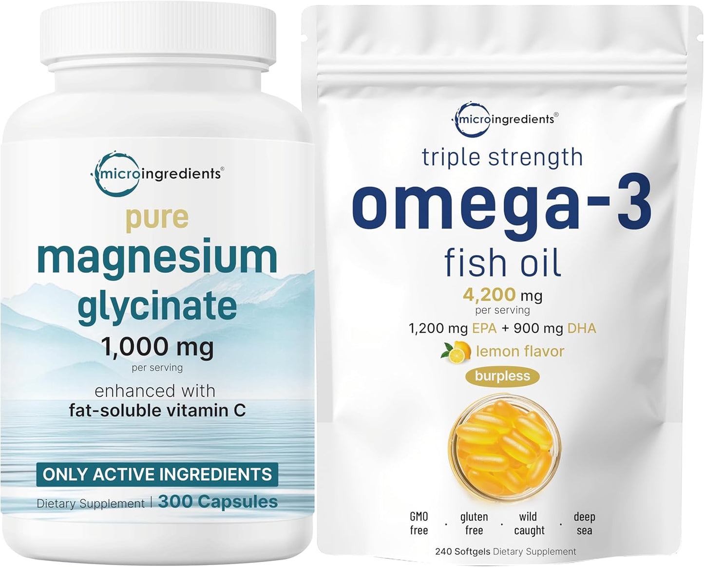 Omega-3 Fish Oil & Magnesium Bundle | Chelated for Max Absorption