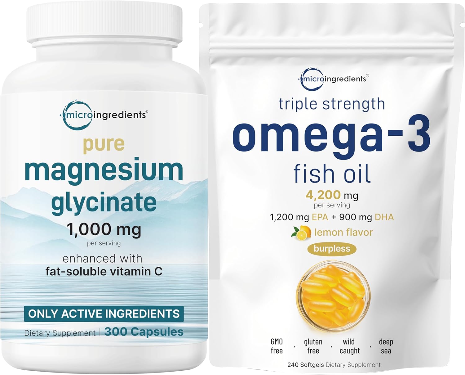 Omega-3 Fish Oil & Magnesium Bundle | Chelated for Max Absorption