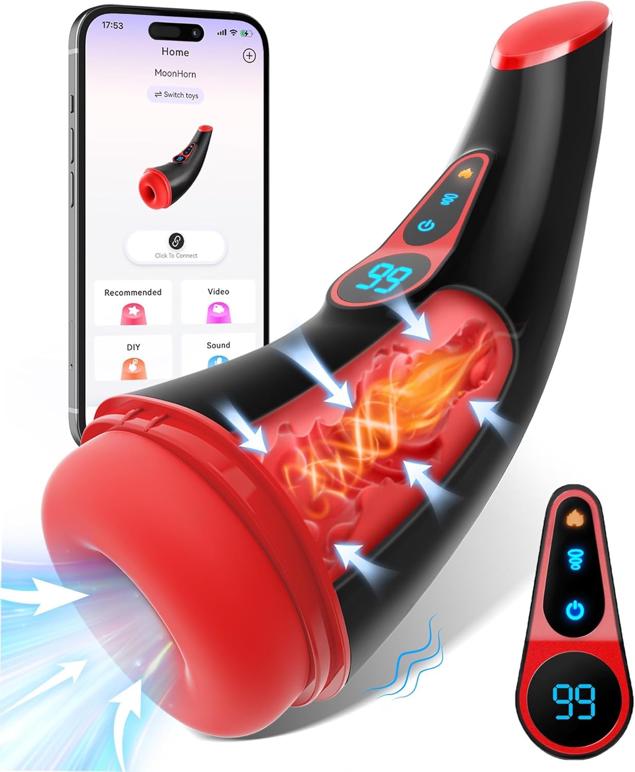 Innovative Male Masturbator with App Control and Heating Feature
