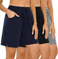 Womens Bermuda Cotton Blend Athletic Shorts with Pockets - Comfy Fit