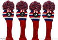 Retro Knit Pom Pom Head Covers Set
