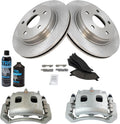 TRQ Front Brake Pad & Rotor Kit with Calipers - Complete Front Brake