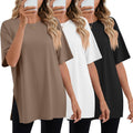 Women's Oversized Gym T Shirts Cotton Short Sleeve Side Split - Baggy