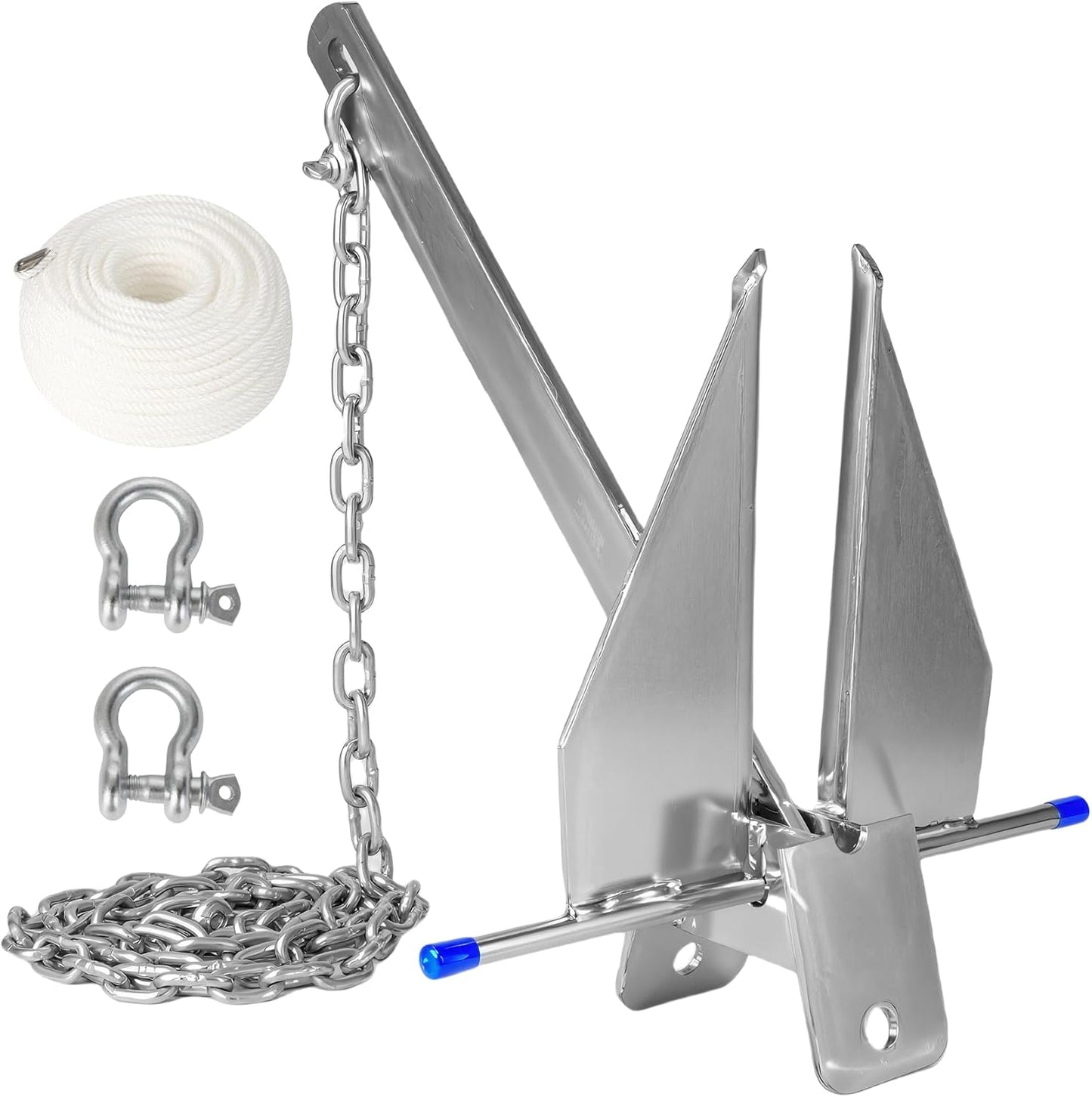 JY PERFORMANCE 13 lb Galvanized Fluke Anchor Kit for Boats