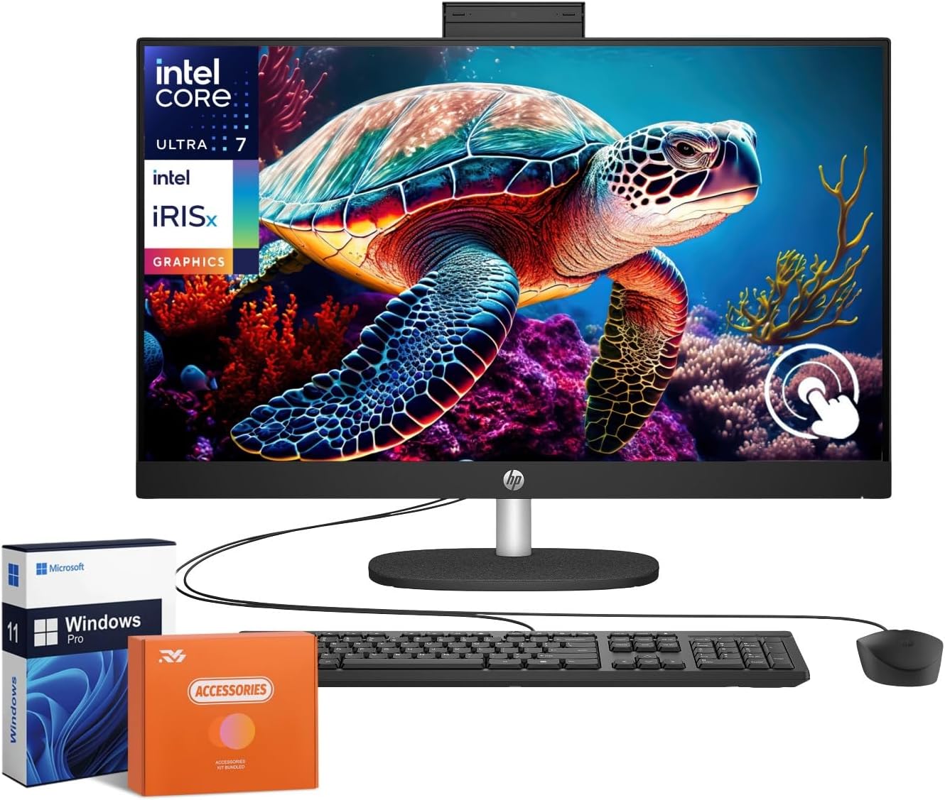 HP All-in-One Desktop PC with 27in FHD Touch Screen Display