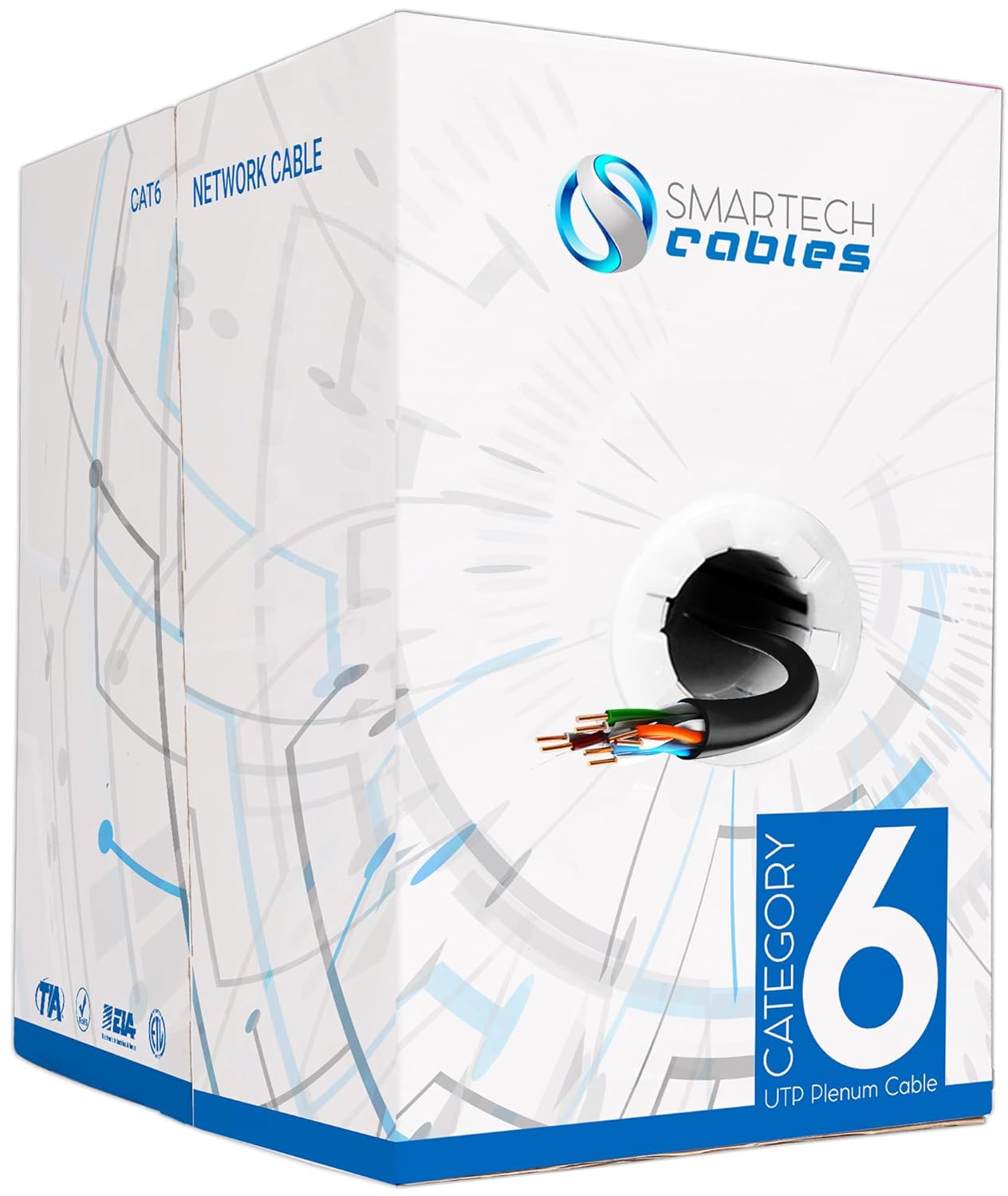 High-Speed CAT6 Plenum Cable 1000ft for Gaming & Networking