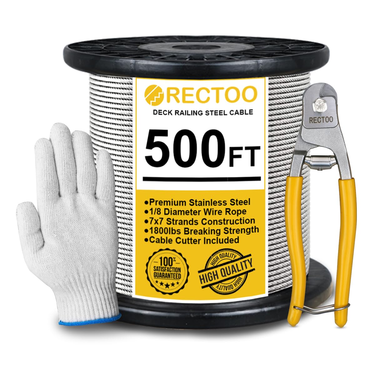 500FT 1/8 T316 Stainless Steel Cable for Deck Railing Use
