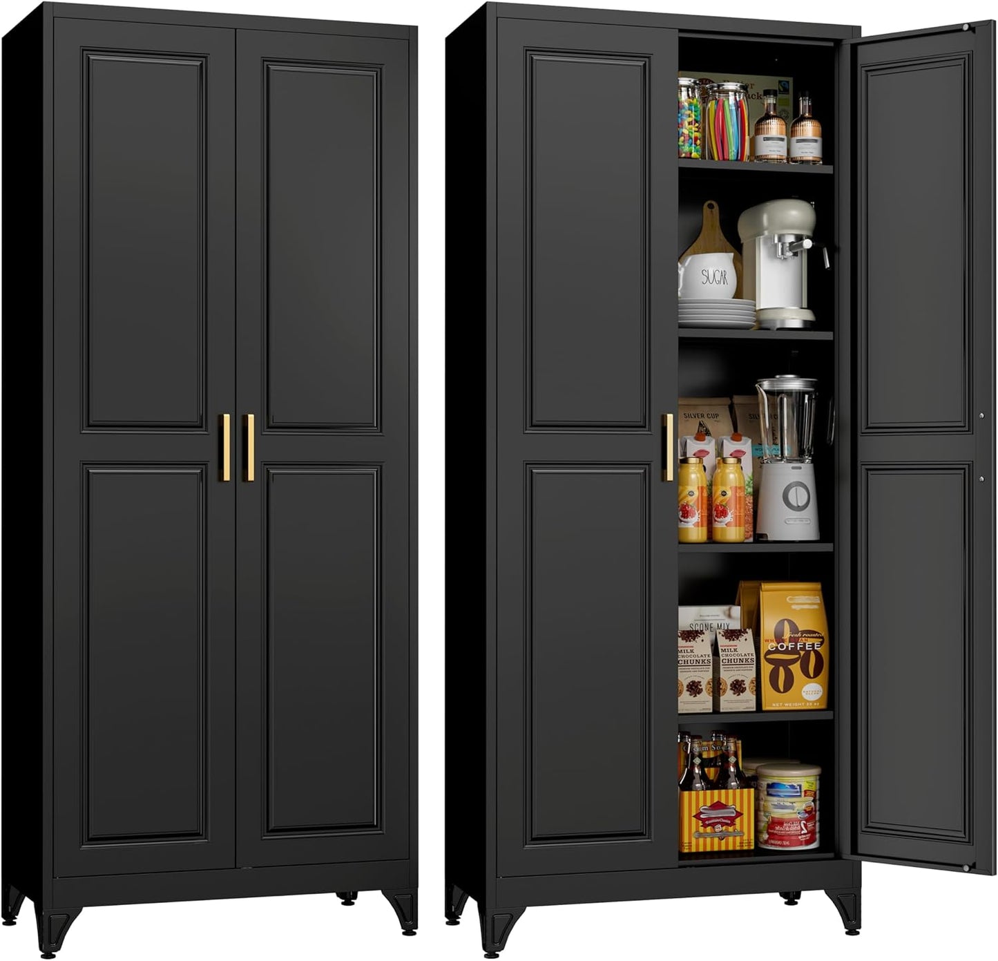75 Tall Metal Storage Cabinet for Kitchen and Office Use